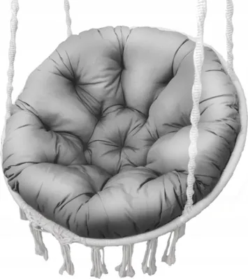 Produktbild von Storchennest Kissen mit Rückenlehne für Swing Sessel Wasserdicht Grau Durchmesser 110 Cm