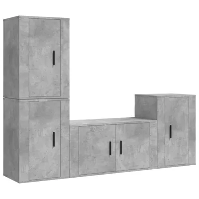 Immagine prodotto di vidaXL Set di mobili TV 4 pezzi in legno grigio cemento