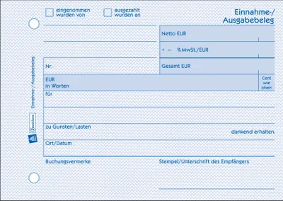 Produktbild von AVERY Zweckform Formularbuch "Einnahme /Ausgabebeleg" DIN A6 quer 50 Blatt