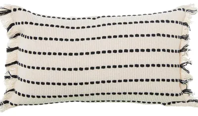 Rechteckkissen Polyester schwarz/weiß 50x10x30 cm