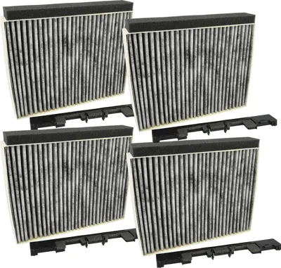 Produktbild von vhbw 4x Aktivkohlefilter kompatibel mit Siemens LF97GA532/01, LF98GA542/01, LZ53250/01, LF98GA540/01, LC98KC640B/01 Dunstabzugshaube + Halterahmen