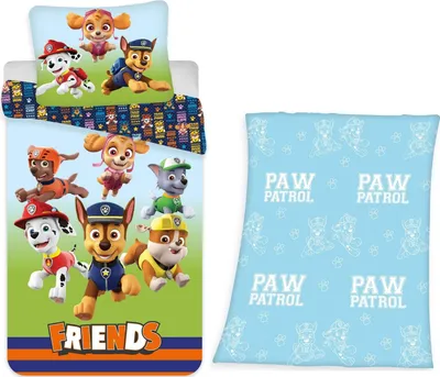 Produktbild von PAW Patrol FRIENDS - Bettwäsche-Set, 135x200, Fleece-decke, 130x160