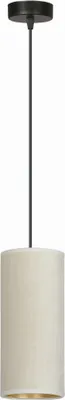 Zdjęcie produktu dla Lampa wisząca BENTE czarno-biała-złota 1xE27x15W tkanina wym:100x10x10cm IP20 Emibig