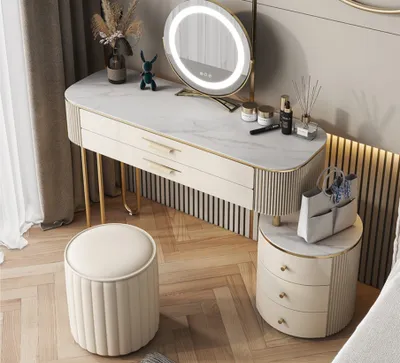 Produktbild von Weißer Schminktisch Designer Frisiertische Schlafzimmer Kosmetiktische