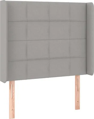Produktbild von vidaXL Kopfteil mit Ohren Hellgrau 103x16x118/128 cm Stoff