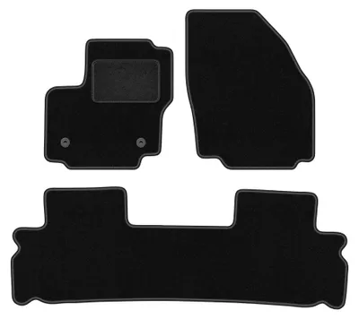 Produktbild von Velours-Fußmatten für Ford S-MAX MK1 2012-2015 (Minivan) – 3-tlg, Schwarz, passgenau – Wielganizator LUX