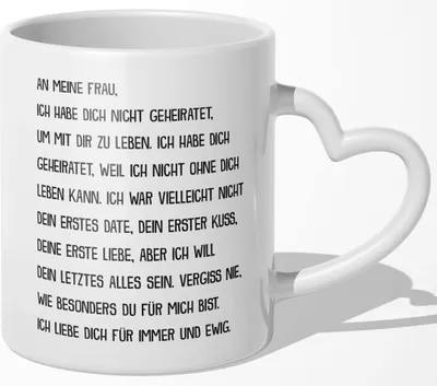 Produktbild von 22Feels Ehefrau Geschenk Erster Hochzeitstag Kaffeetasse Frauen Valetinstag Tasse für Sie Ehepartner Liebe Geburtstag Weihnachten Hochzeitsjubiläum (Herzhenkel Weiss)