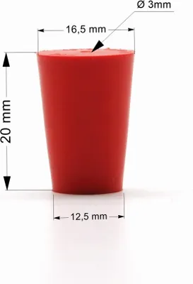Produktbild von Gummistopfen mit Loch 16.5/12.5mm