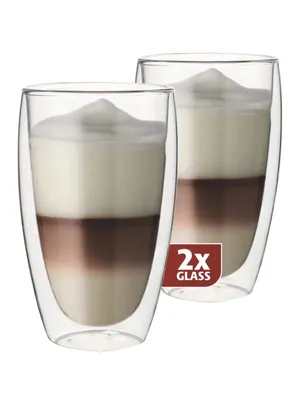 Obrázek produktu pro Dvoustěnné sklenice na latte, sada 2 kusů - Maxxo