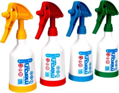 Produktbild von Sprühgeräte-Set KWAZAR Mercury Cleaning PRO + 0, 5L 4 Farben (grün, gelb, rot, blau) - (Set)