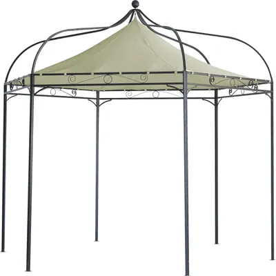Produktbild von DEGAMO Pavillon Gartenpavillon MODENA 6-eckig 320cm, Stahl schwarz, wasserdicht