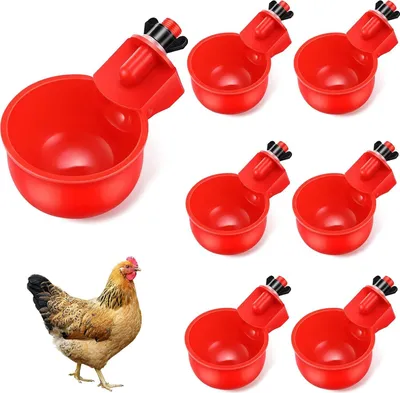 Produktbild von 6er Pack Automatische PVC Hühnertränke, Wassernachfüllsystem für Nutztiere, Geflügeltränke - CHICWATER