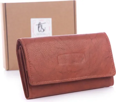 Produktbild von Money Maker Damen Geldbörse aus weichem Echt Leder Cognac-Braun