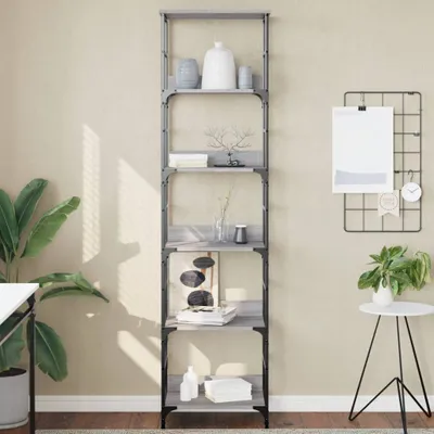 Produktbild von CLORIS Bücherregal Grau Sonoma 50x33x188,5 cm Holzwerkstoff - Bücherregale 2197