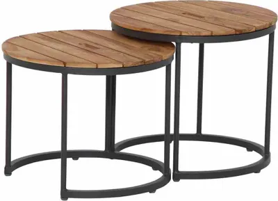 Produktbild von SIENA GARDEN Baros Beistelltisch Ø 50x46 cm + Ø 50x41 cm