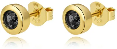 Produktbild von Ohrringe aus vergoldetem Silber mit schwarzen Zirkonen AGUP2259-GOLD