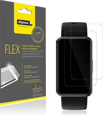 Image de 2x Film de protection d'écran pour Asmoda Fitnesstracker 1,47 Zoll, recouvre 100% de l'écran, dipos Flex