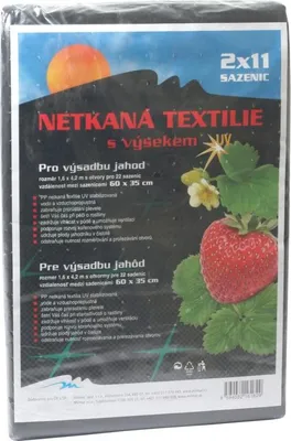 Zdjęcie produktu dla Neotex / włóknina wycinanka czarna 45g - truskawki szerokość 1,6 x 4,2 m