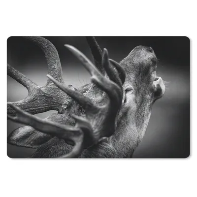 Produktbild von MuchoWow® Mauspad Mousepad Geweih - Hirsch - Schwarz 27x18 cm - Mousepads - Maus Mat - Pad - Mausunterlage - Büroartikel - Desk Matten