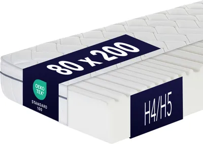 Produktbild von Matratze Relaxsan 80 x 200cm, H4-H5, Höhe 23 cm, Wendematratze mit 7-Zonen-Spezial-Komfortschaum, Punktelastisch, formstabil & atmungsaktiv