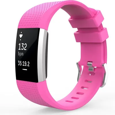 Image de Jumada - Bracelet Fitbit - Charge 2 - En silicone - Pour le sport - Fermeture à boucle - Rose