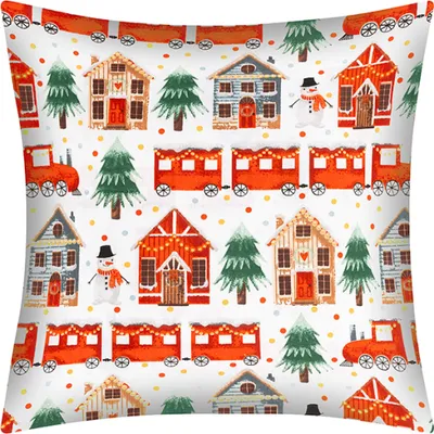 Obrázek produktu pro Povláček bavlněný - vánoce - 40x40 cm - Bílá,Červená,Zelená