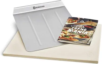 Zdjęcie produktu dla Prostokątny kamień do pizzy 38 x 30 cm do piekarnika, grilla i węglowego, z łopatką