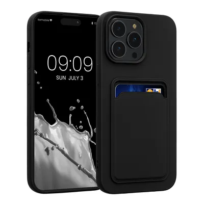 Produktbild von kwmobile Handyhülle kompatibel mit Apple iPhone 14 Pro Max Hülle - Handy Cover mit Fach für Karten - in Schwarz