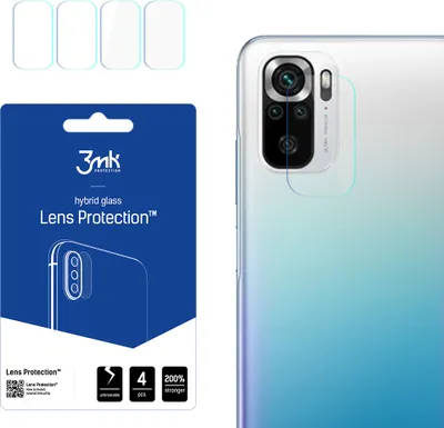Produktbild von 3mk Hybridglas Lens Protection für Xiaomi Redmi 10 5G (22041219NY) Kamera Objektiv Kameralinse 0,16mm 6H (4 Stück)
