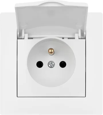 Produktbild von VCX WESA LC 52 Schutzkontakt-Steckdose, 1-fach, Klappdeckel, IP44, weiß