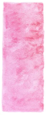 Image de carpetfine Tapis à poils longs Breeze couloir Rose 75x240 cm | Tapis moderne pour le salon et la chambre à coucher