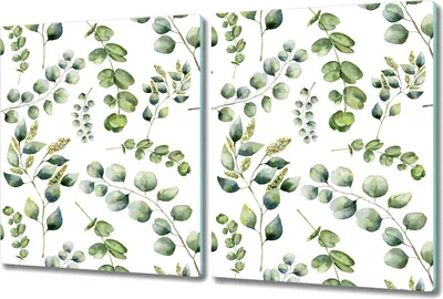 Produktbild von Glas Schneidebrett Herdabdeckplatten Schneideplatten - 2x 40x52 cm - Tropische Blumen