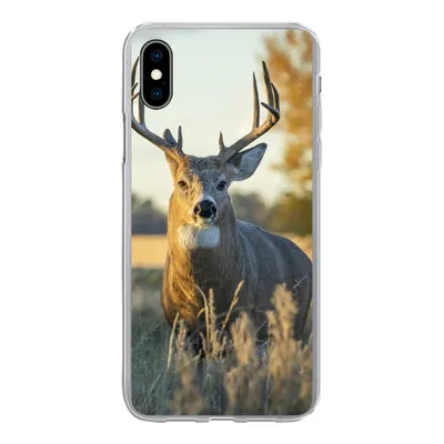 Produktbild von MuchoWow® Handyhülle Schutzhülle Hülle für iPhone Xs Hirsche - Gras - Herbst - Geweih - Natur - Tiere Silikon Softcase Handy Hülle - Handytasche