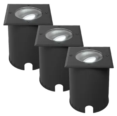 Produktbild von hoftronic LED Bodeneinbaustrahler 4,5W 345lm 6500K Schwarz IP67 3er Set