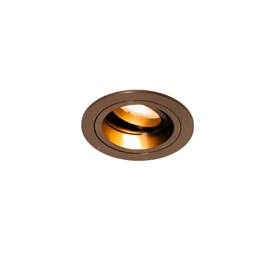 Zdjęcie produktu dla QAZQA – Design Wbudowany reflektor w kolorze ciemnego brązu, okrągły, obrotowy i uchylny – Chuck I Salon I Sypialnia – Aluminium Okrągły – Pasuje do żarówek LED GU10