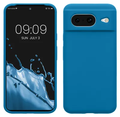 Produktbild von kwmobile Handyhülle für Google Pixel 8 Hülle, für Pixel 8 Case - Hülle Silikon - kabelloses Laden - Karibikblau