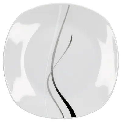 Obrázek produktu pro Van Well Silver Night, jednoduchý jídelní talíř, plochý jídelní talíř, 250 x 250 mm, liniový dekor