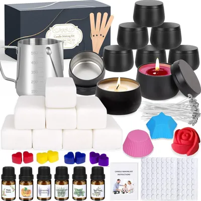 Produktbild von Kerzengießset Kerzenmacher Set - 254-teilig - Sojawachs und Duftkerzen - 8 Farben