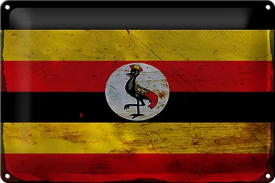 Produktbild von Blechschild Flagge Uganda 30x20cm Flag of Uganda Rost