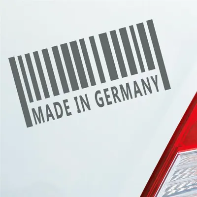 Produktbild von Auto Aufkleber Germany Barcode Strichcode GER 10x5 cm Grau Sticker Heckscheibenaufkleber