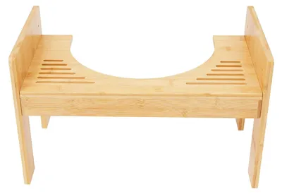 Immagine prodotto di Sgabello da bagno in bambù - Sgabello per WC in posizione accovacciata - Regolabile in altezza - Portatile - Ergonomico - Per bambini e anziani - Richiede montaggio
