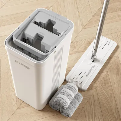 Produktbild von JOYMOOP Wischmopp Eimer Set mit Wringer & 3 Mikrofaser Pads