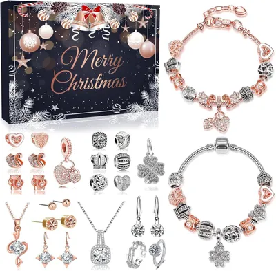 Immagine prodotto di Calendario dell'Avvento 2026 con bracciale e charms, calendario dell'Avvento per gioielli da donna