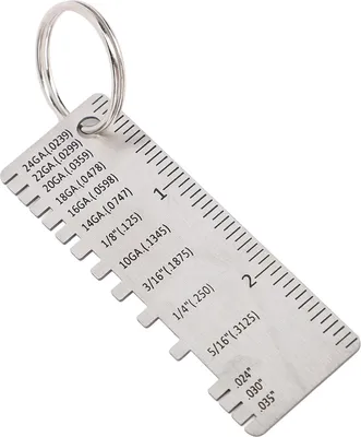 Produktbild von Schweißnaht-Inspektionslineal, Blechdickenmessgerät, Edelstahl-Schweißmesswerkzeug, 72 x 25 x 1 mm