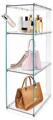 Produktbild von 3er-Pack Handtaschen Vitrine aus Acryl mit Offenem Design