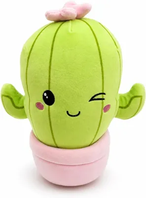 Produktbild von Kaktus Kuscheltier 24 cm Kawaii Plüschkaktus im Blumentopf Grün Rosa Weiches Stofftier Geschenk & Dekoration