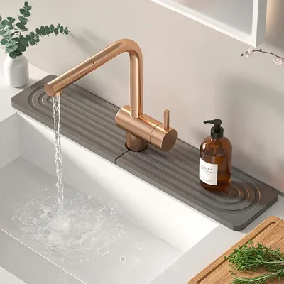 Image de Tapis absorbant en diatomite, dimensions 40 x 10 cm, à séchage rapide, idéal pour la cuisine et la salle de bain