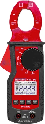 Produktbild von Benning Trms Stromzange Strom, Spannung 1000V AC /1500V DC, Widerst., Freq., Cat IV 1000V, 1 Stk.