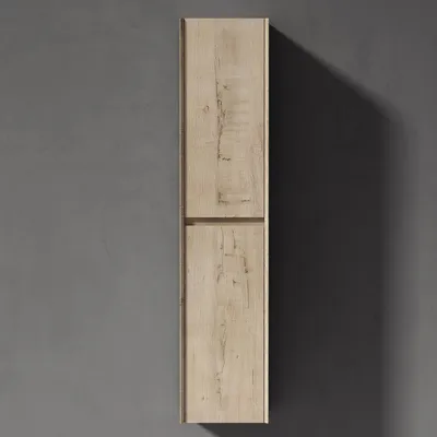 Produktbild von doporro Seitenschrank Badschrank Schmal Hochschrank Badezimmer Hängend Regal BHT ca: 35x30x160cm Midischrank in Eiche Greige Rimo