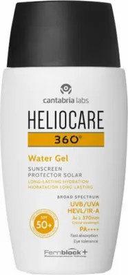 A product shot of a sunscreen bottle.